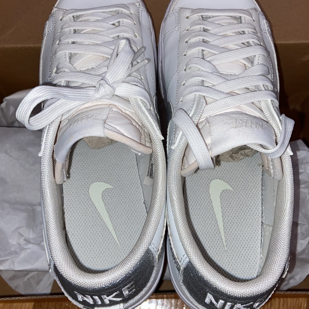 White Nike Blazers with Silver Check - Picture 5 of 6